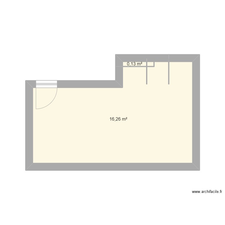 chambre gw. Plan de 2 pièces et 16 m2