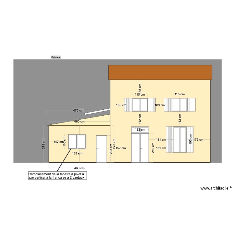 PLAN DE FACE. Plan de 0 pièce et 0 m2