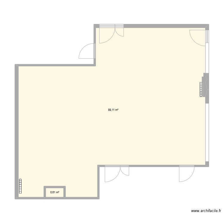 Plan LABO E1. Plan de 2 pièces et 90 m2