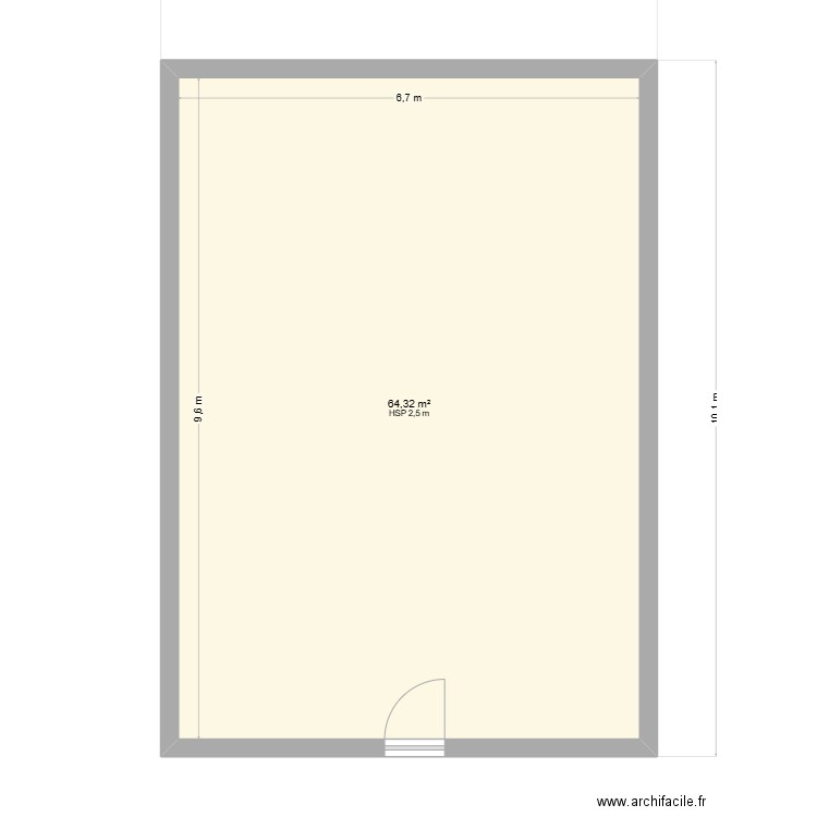 plan de masse. Plan de 1 pièce et 64 m2