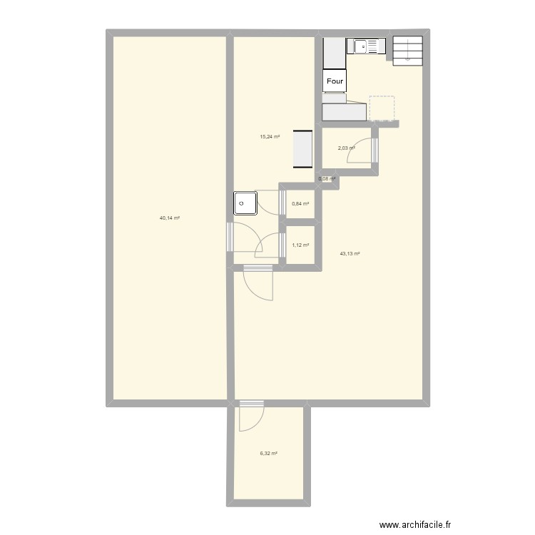 7140 montjoie. Plan de 8 pièces et 109 m2