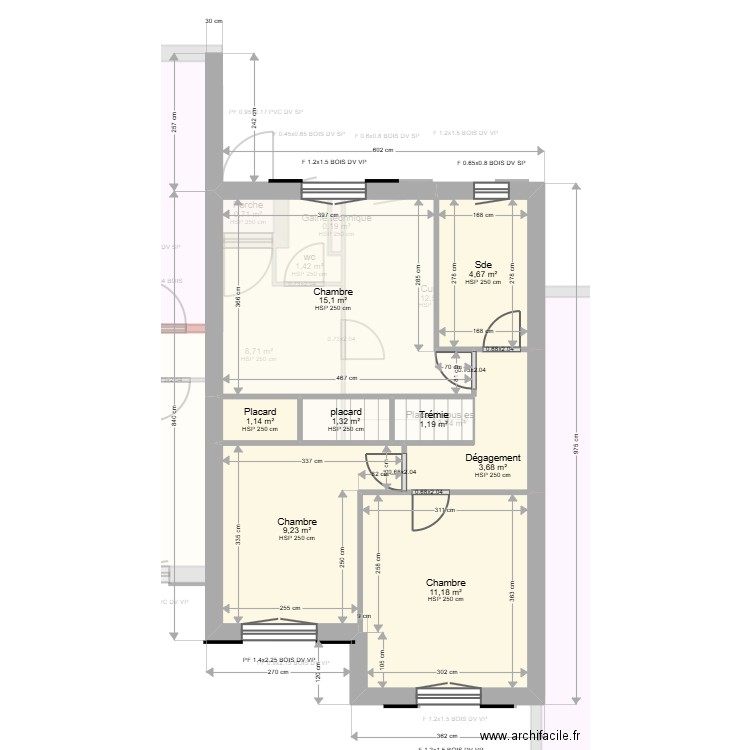 ML24015577 VALENTIE. Plan de 18 pièces et 158 m2