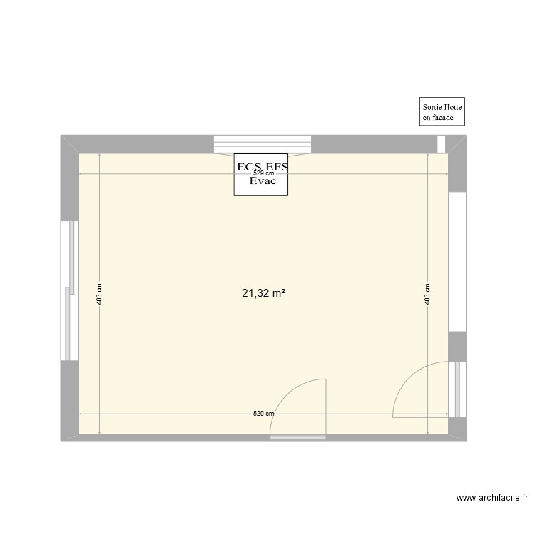 marville. Plan de 1 pièce et 21 m2