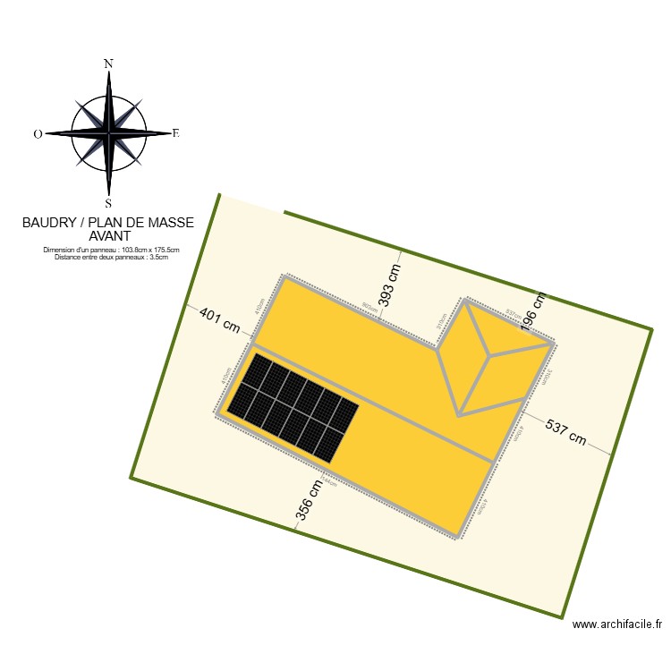 BAUDRY PLAN DE MASSE . Plan de 5 pièces et 129 m2