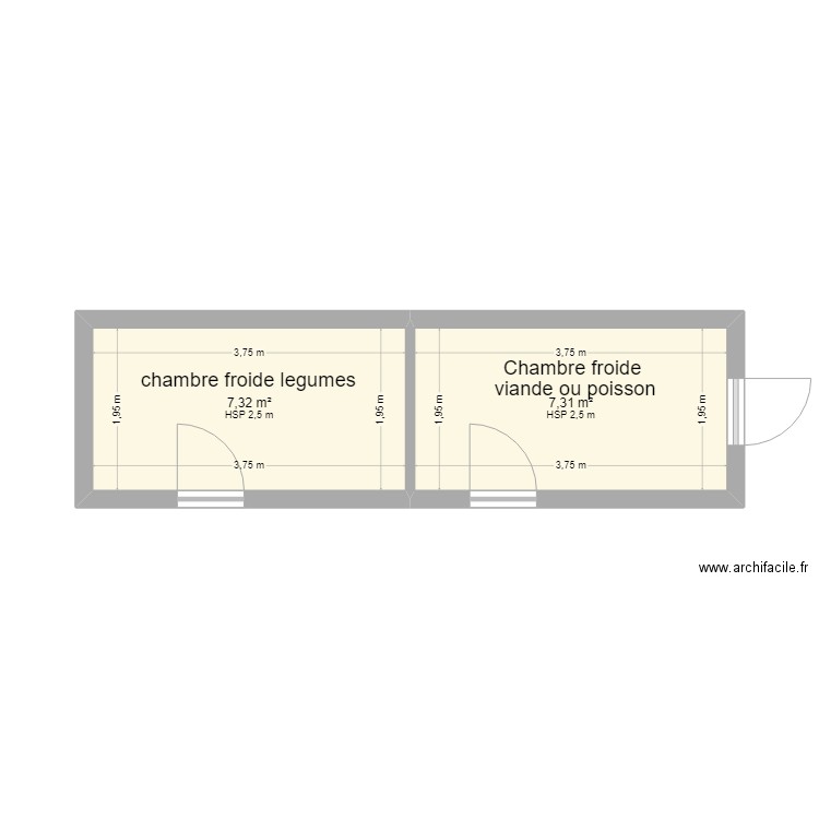 chambre froide v 2. Plan de 0 pièce et 0 m2