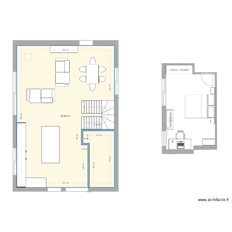 Jambville chambre. Plan de 0 pièce et 0 m2