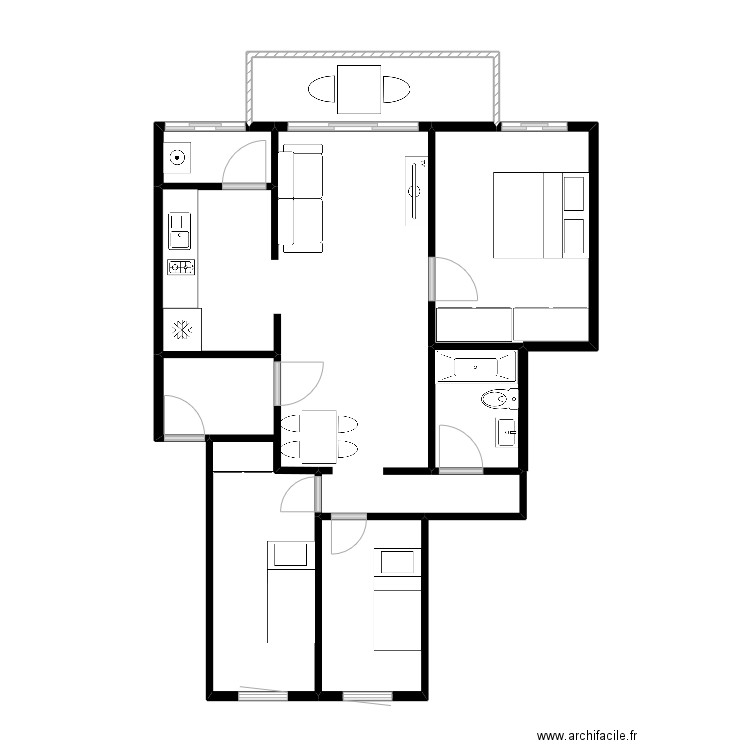 2127PauCasals. Plan de 7 pièces et 66 m2