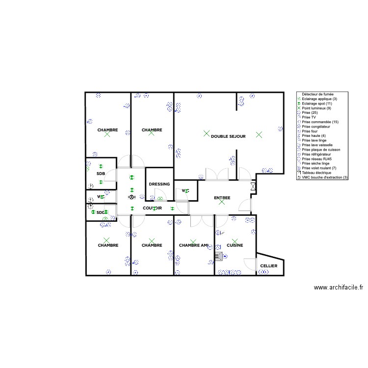 plan électrique client CHARPIN. Plan de 0 pièce et 0 m2