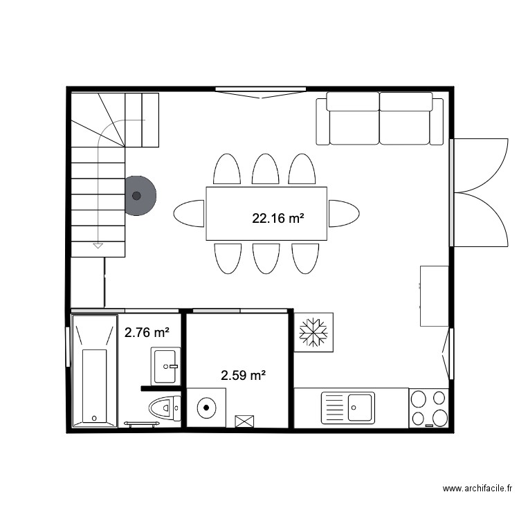 RDC Chalet 28 m2 Test 2. Plan de 0 pièce et 0 m2