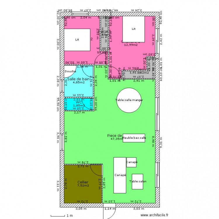 Maison en hauteur. Plan de 0 pièce et 0 m2