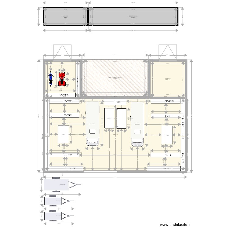 hangar. Plan de 0 pièce et 0 m2