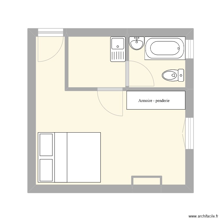 59 entrepreneurs. Plan de 4 pièces et 22 m2