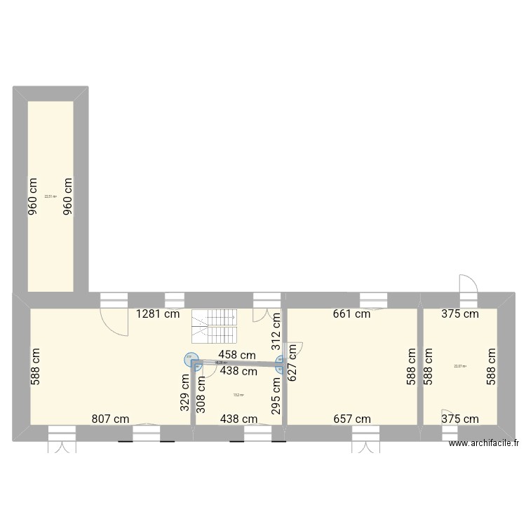 Denaiche. Plan de 4 pièces et 156 m2