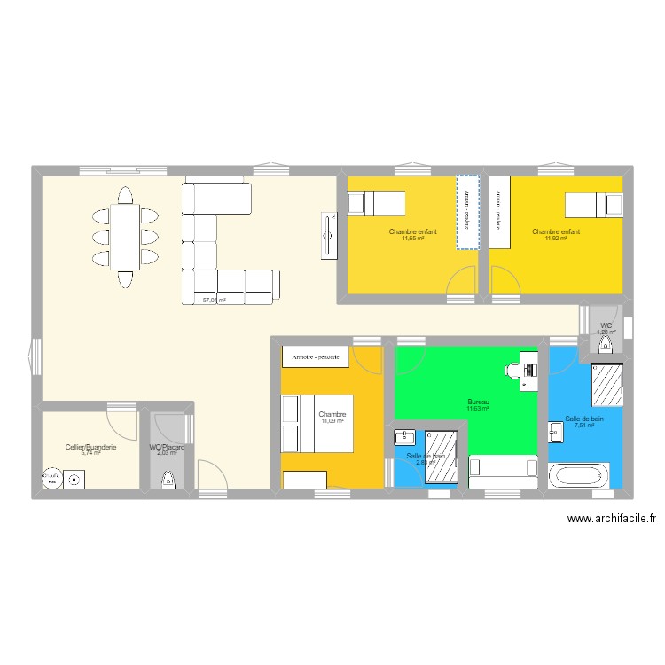  Maison final . Plan de 10 pièces et 123 m2