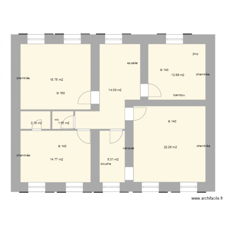 etage saint marcouf modifié. Plan de 0 pièce et 0 m2