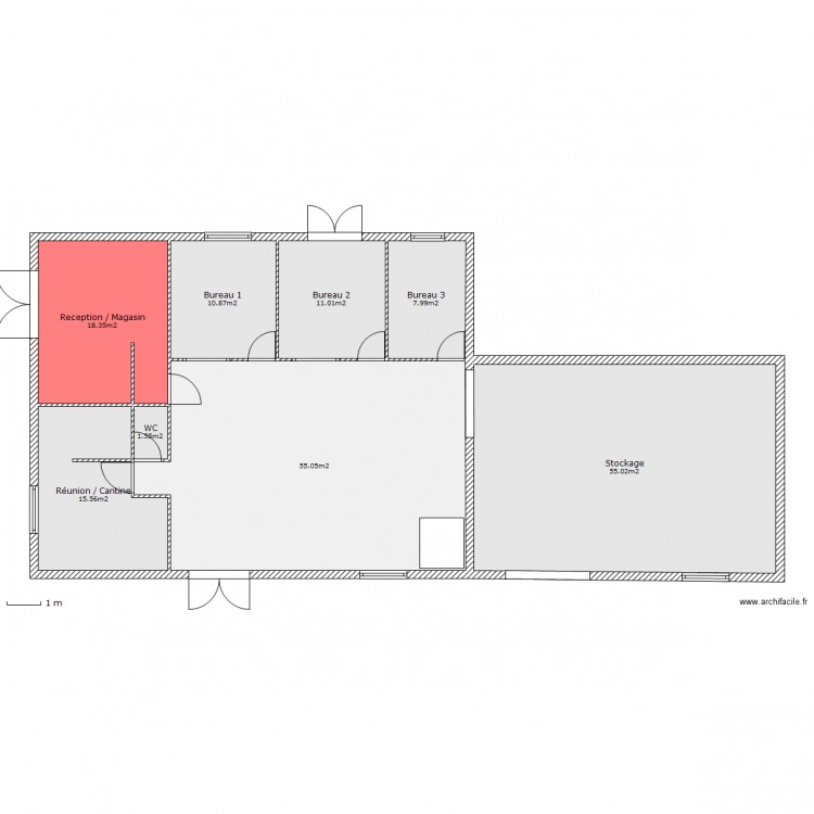 Bureau. Plan de 0 pièce et 0 m2