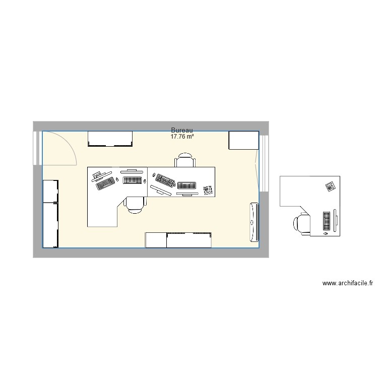 Bureau Vis a Vis 2. Plan de 0 pièce et 0 m2