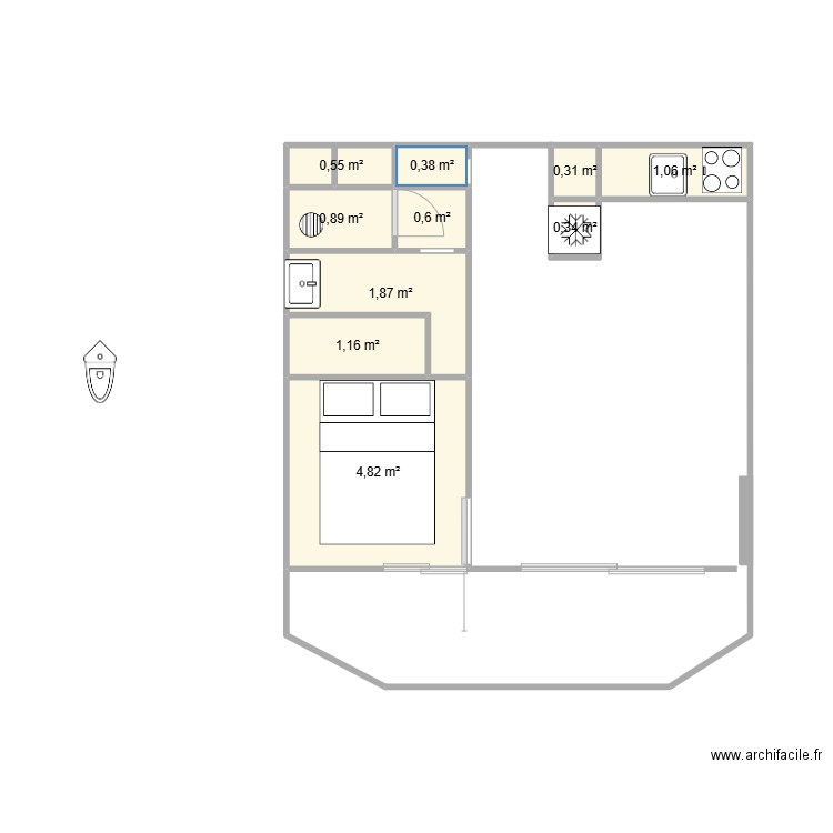 SEJOUR BOULOURIS. Plan de 10 pièces et 12 m2