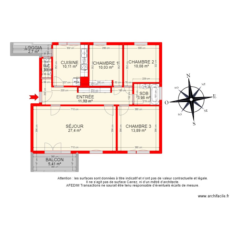 BI15938 -. Plan de 14 pièces et 117 m2