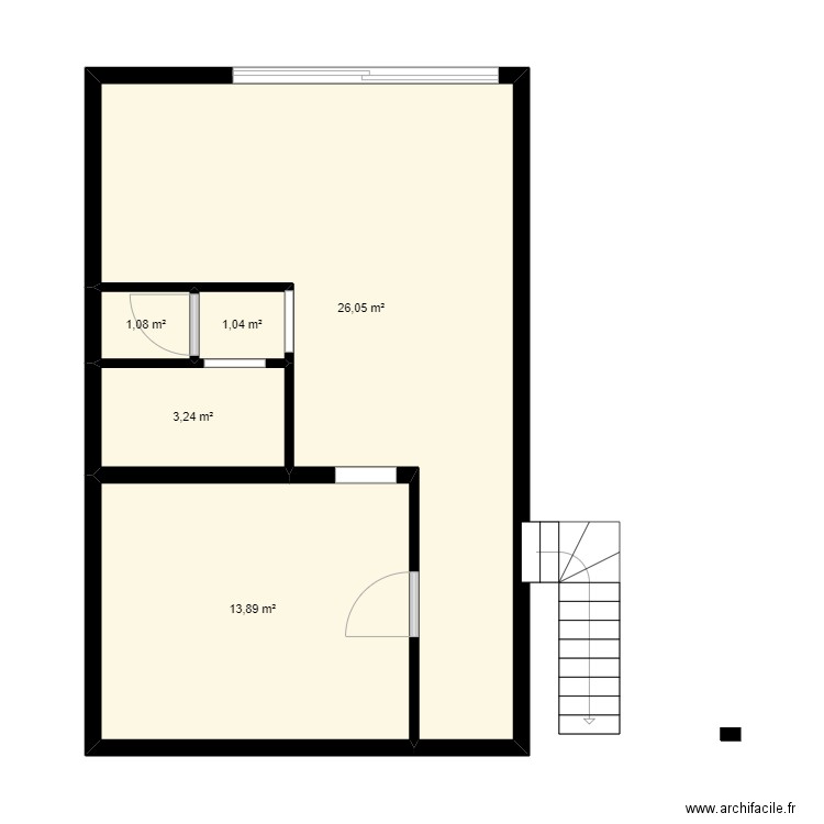 maison. Plan de 5 pièces et 45 m2