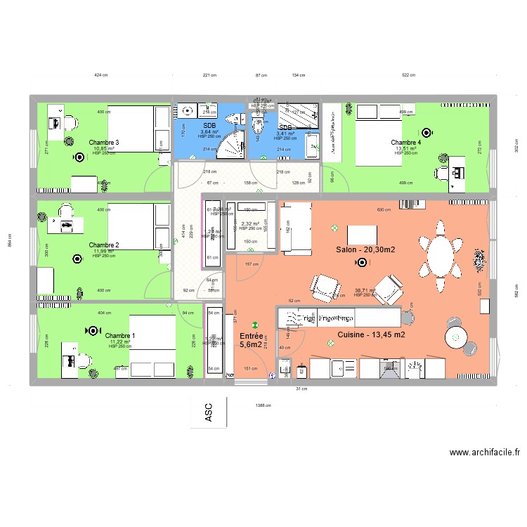 appart v3 avec meubles. Plan de 0 pièce et 0 m2