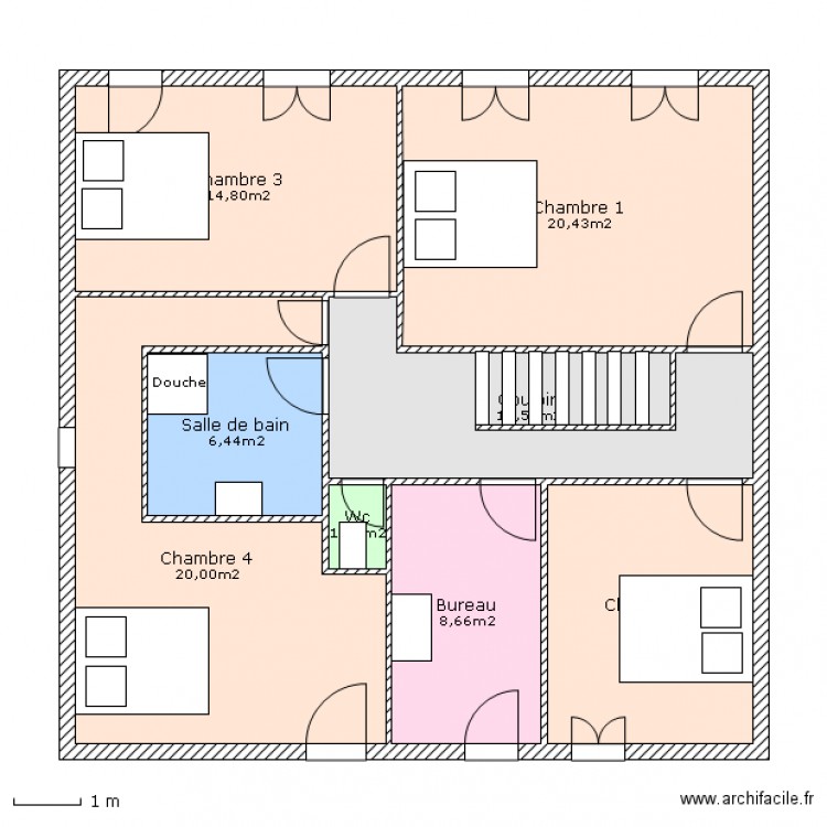 Maison 1er étage. Plan de 0 pièce et 0 m2