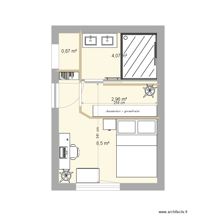 Chambre V2. Plan de 0 pièce et 0 m2