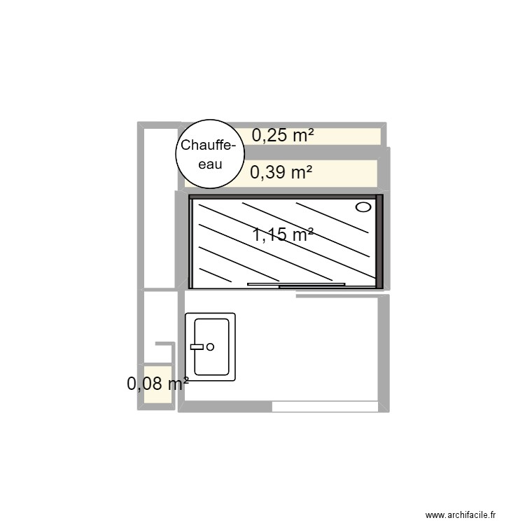 salle de douche. Plan de 0 pièce et 0 m2