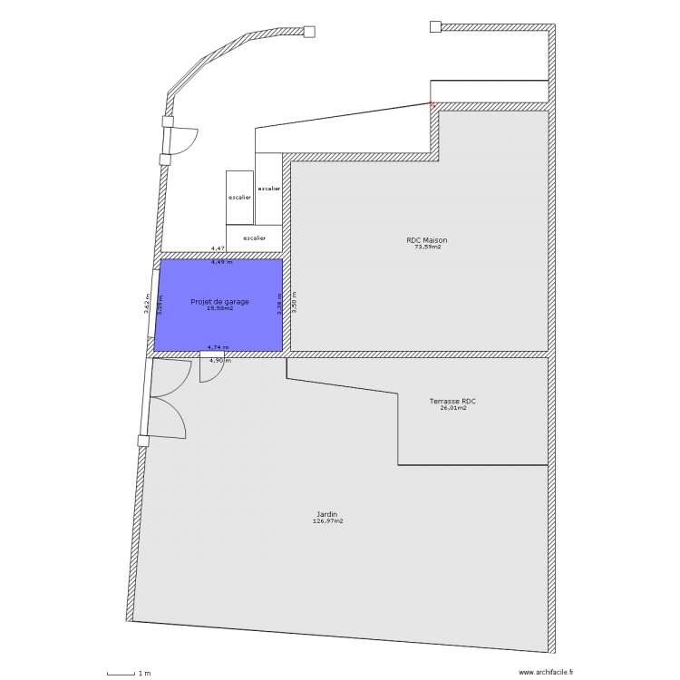 plan de coupe RDC. Plan de 0 pièce et 0 m2