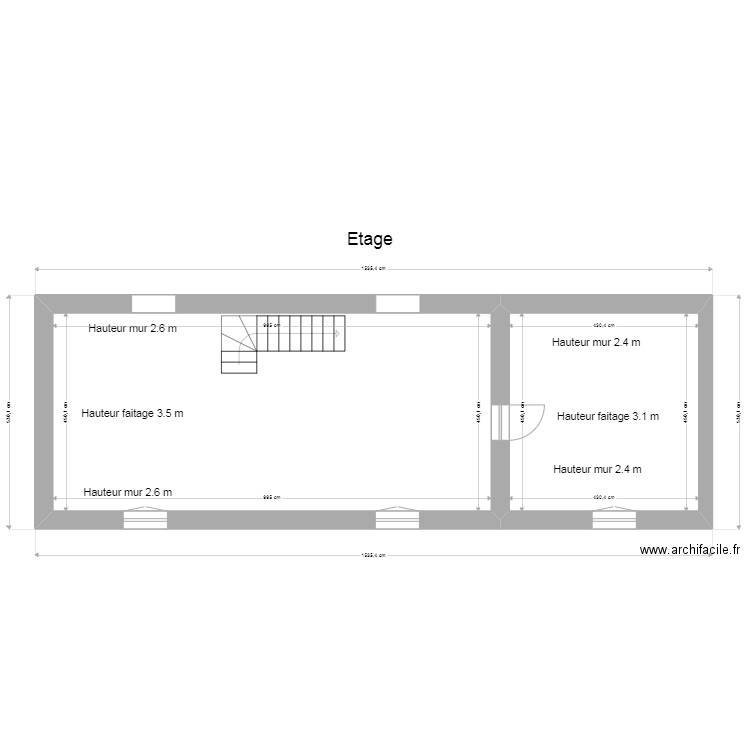 étage salon et chambre 1. Plan de 0 pièce et 0 m2