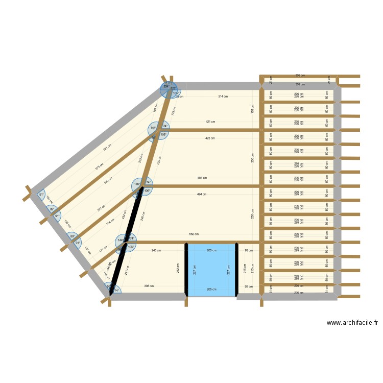 Toit etape 2. Plan de 26 pièces et 82 m2