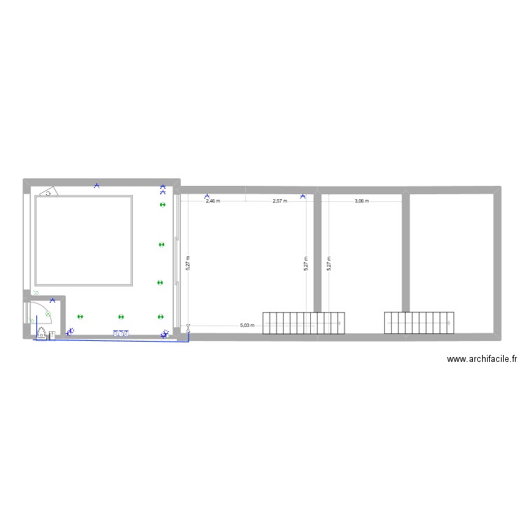 extension. Plan de 5 pièces et 89 m2