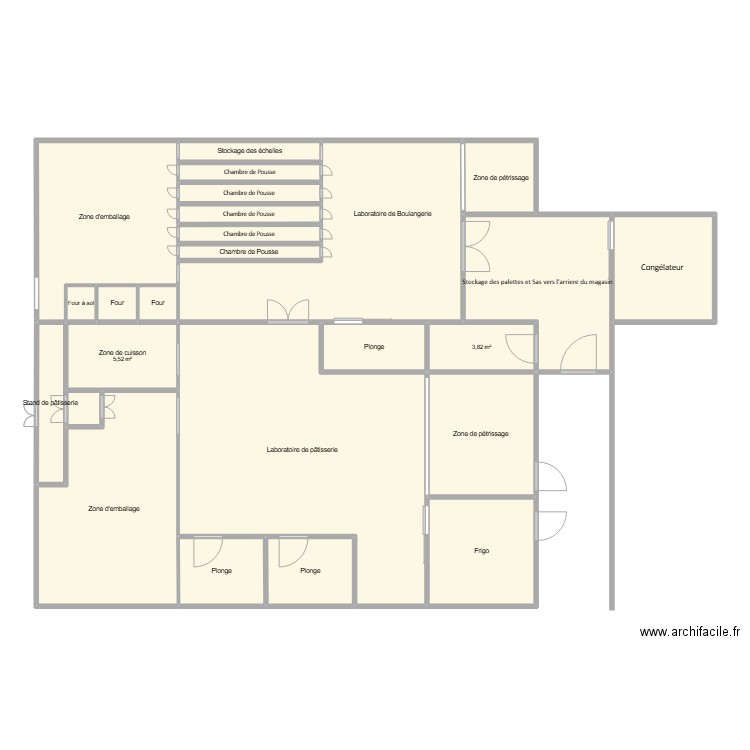 Laboratoire Leclerc St-Amand . Plan de 24 pièces et 188 m2