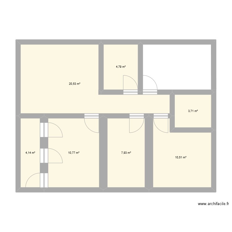 Sous-sol Maison . Plan de 7 pièces et 62 m2