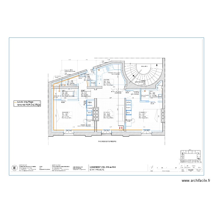 chauffage appart 218. Plan de 0 pièce et 0 m2