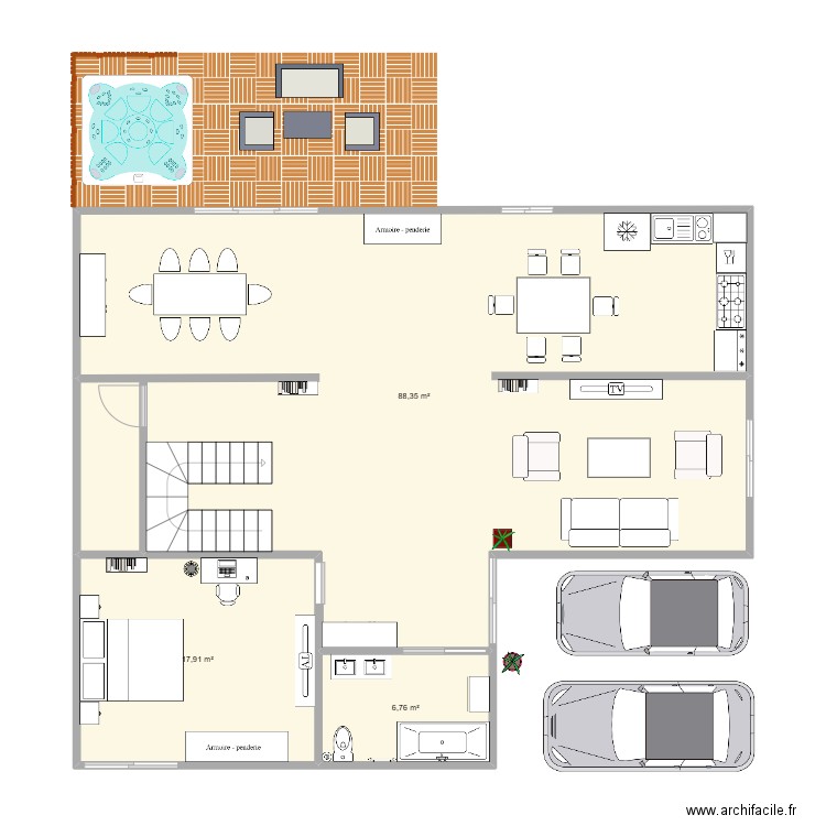 emmanuel villa. Plan de 9 pièces et 230 m2