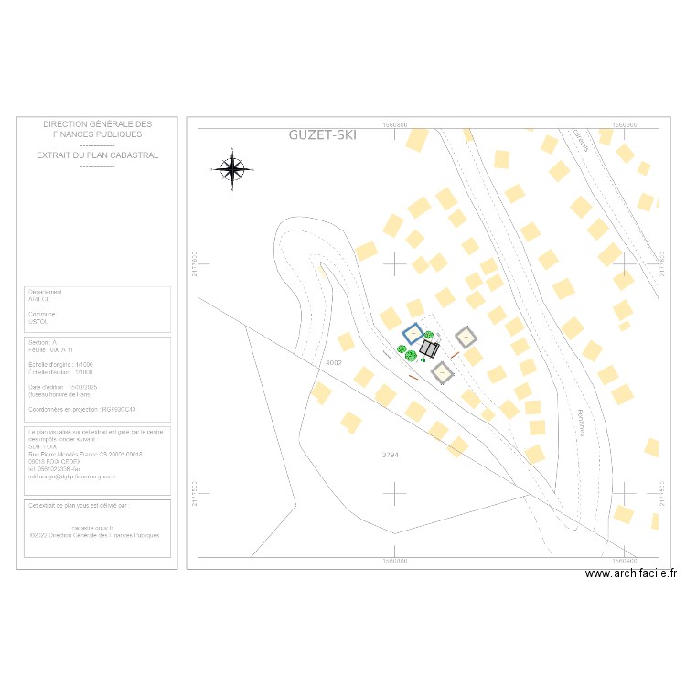 Plan de masse Mic. Plan de 3 pièces et 158 m2