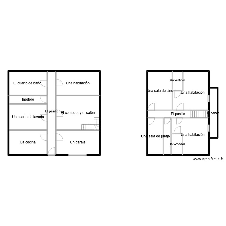 Mi futura casa. Plan de 17 pièces et 175 m2