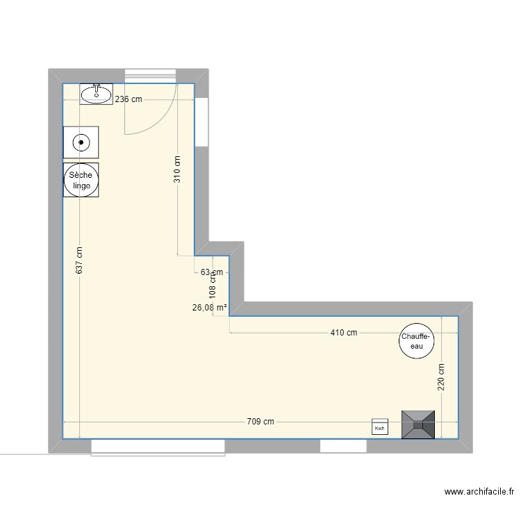 GARAGE. Plan de 1 pièce et 26 m2