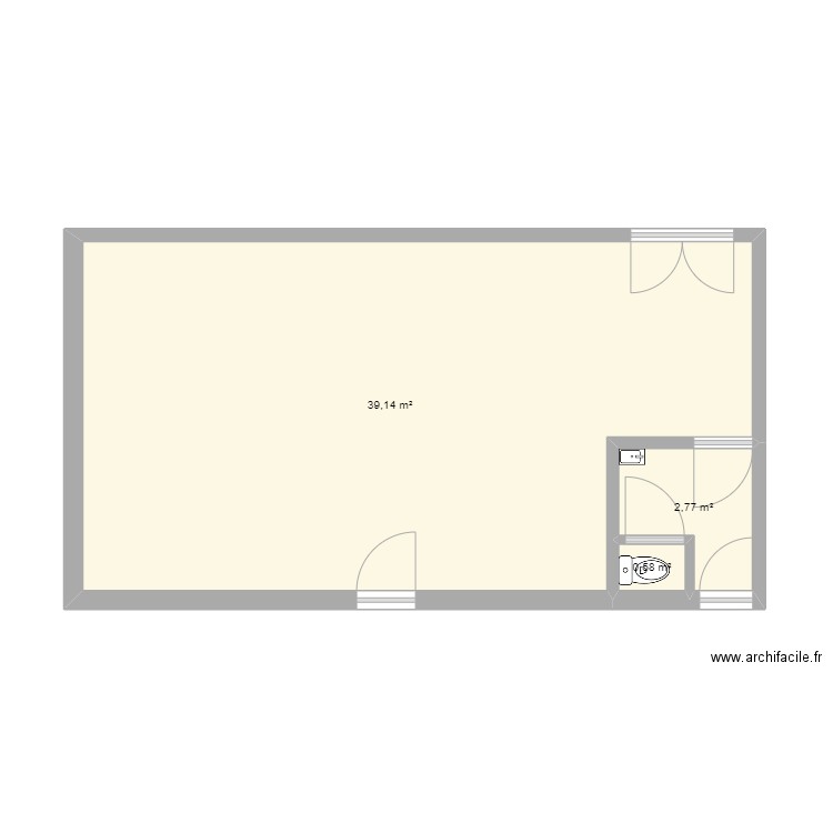 m-kaufmann. Plan de 3 pièces et 43 m2