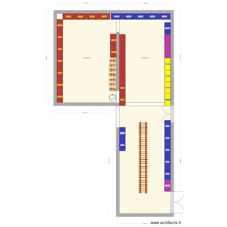 AMENAGEMENT AUVENT. Plan de 3 pièces et 109 m2