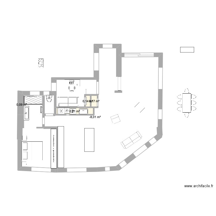 acacias version 2. Plan de 5 pièces et 30 m2