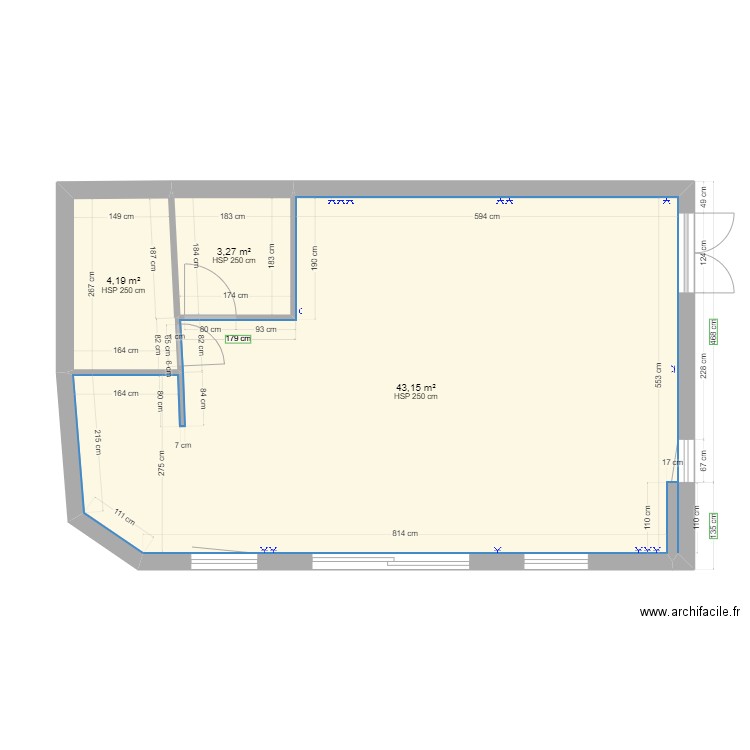 COTATION CORRIGEES. Plan de 0 pièce et 0 m2