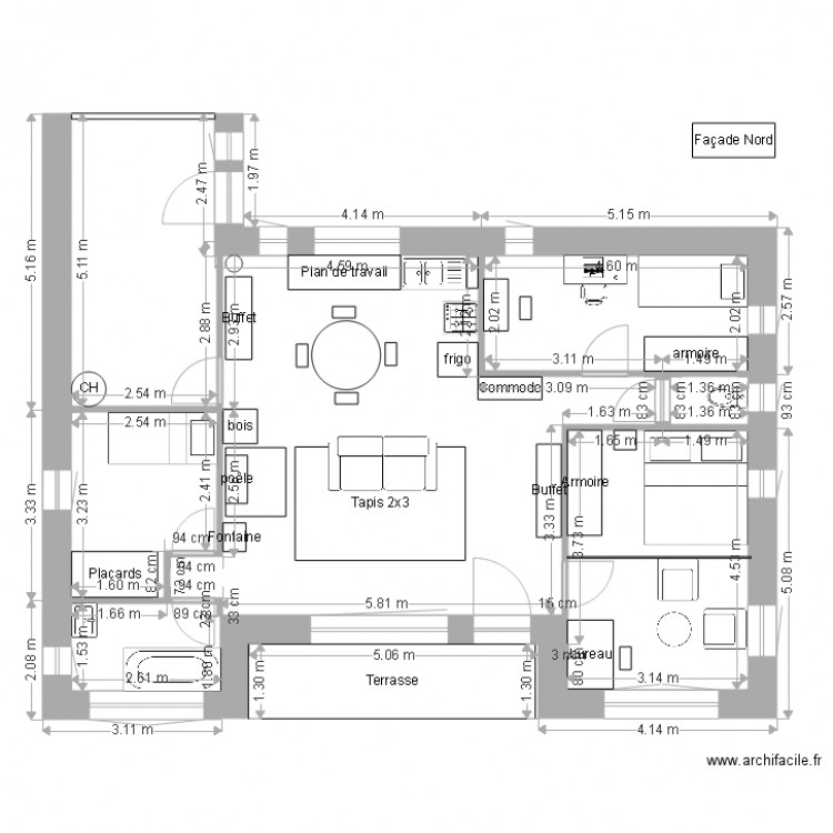 Plan maison Jocelyne 1 juillet 2015. Plan de 0 pièce et 0 m2