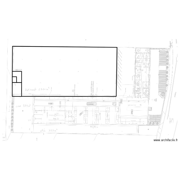 51755 - croquis. Plan de 3 pièces et 755 m2