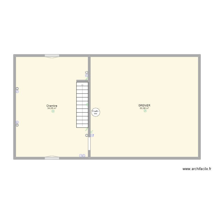 Leenhardt Etage. Plan de 2 pièces et 85 m2