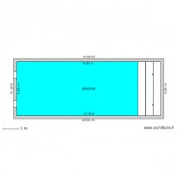 PISCINE PLAN DE SURFACE ECHELLE 1/100