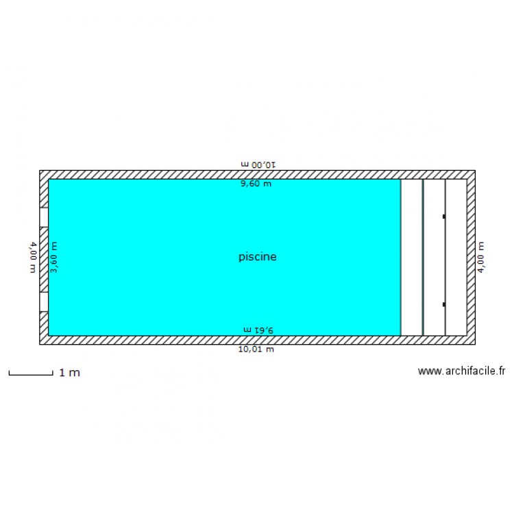 PISCINE PLAN DE SURFACE ECHELLE 1/100. Plan de 0 pièce et 0 m2