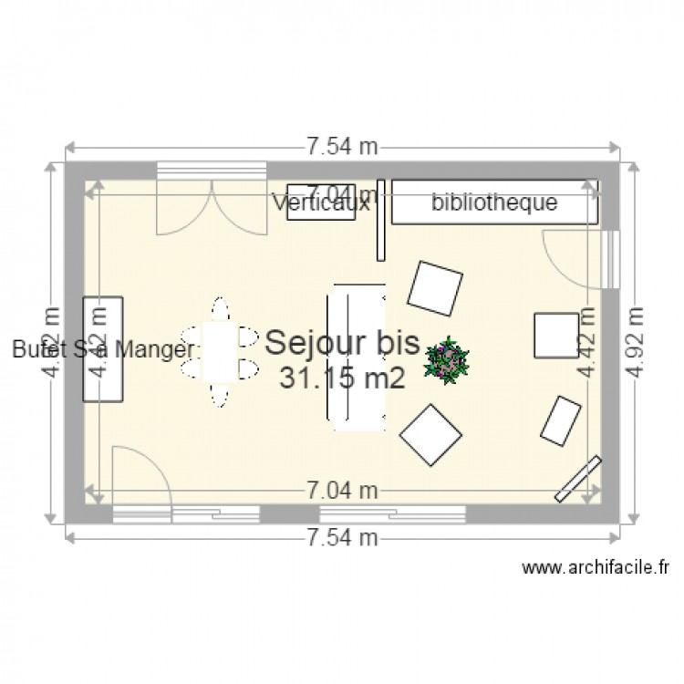 Sejour bis. Plan de 0 pièce et 0 m2