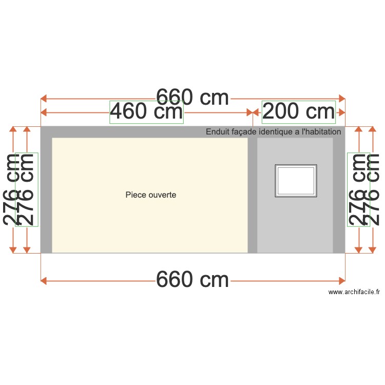 Facade Ouest abri de jardin. Plan de 0 pièce et 0 m2